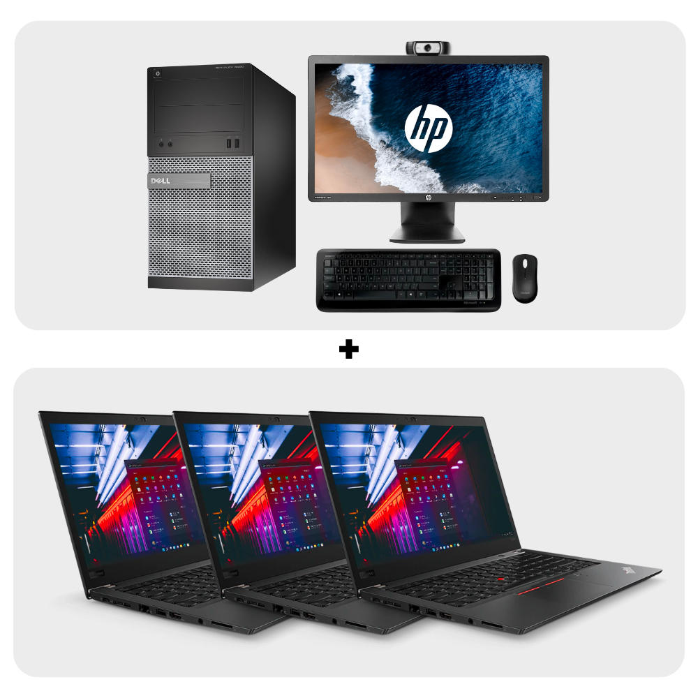 Pack Dell OptiPlex 3020 MT (1 uni) + Lenovo ThinkPad T480s (3 uni)