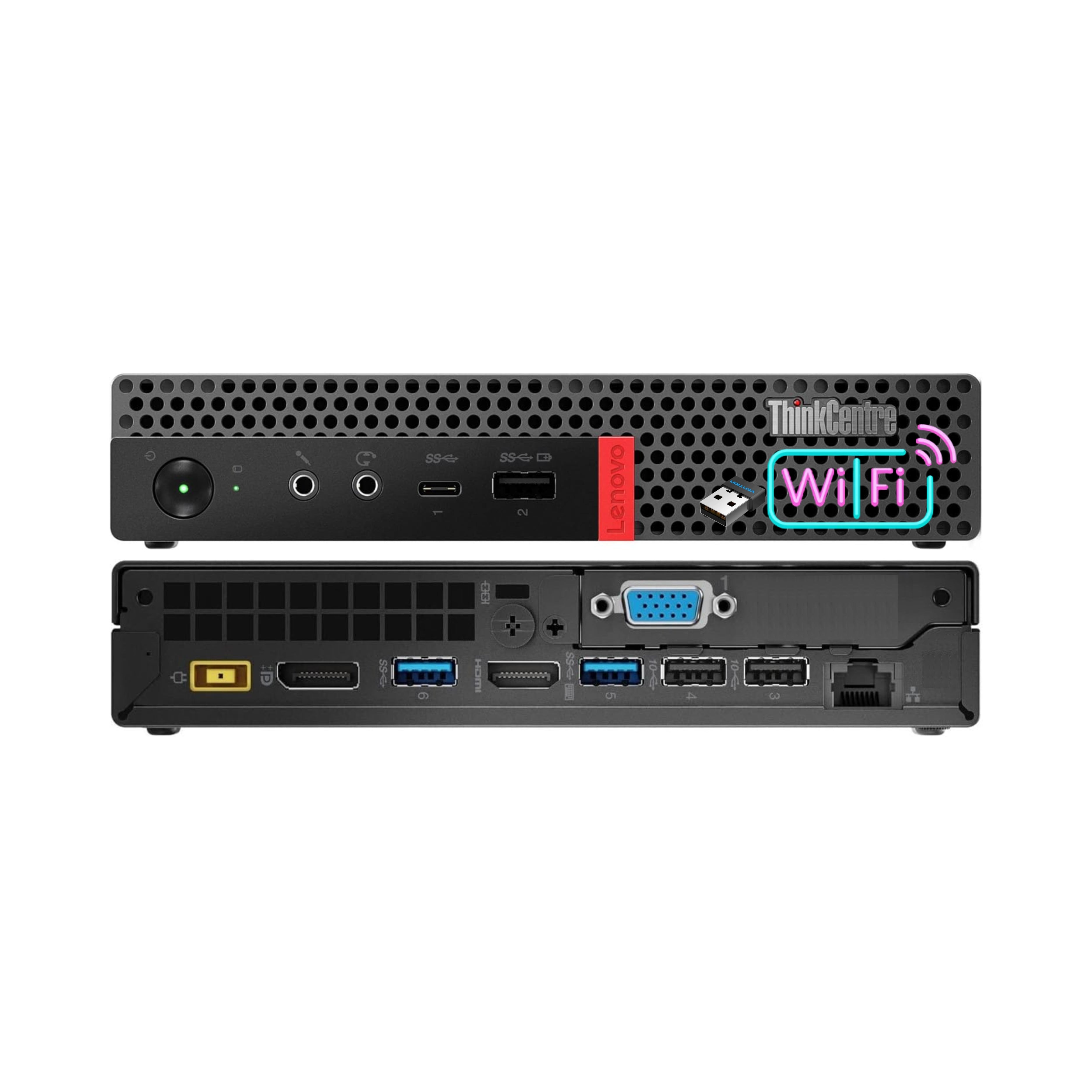 Lenovo ThinkCentre M920q Mini i5 (8500T) 8GB RAM 256GB SSD | 3e port VGA | Wi-Fi Windows 11 Pro