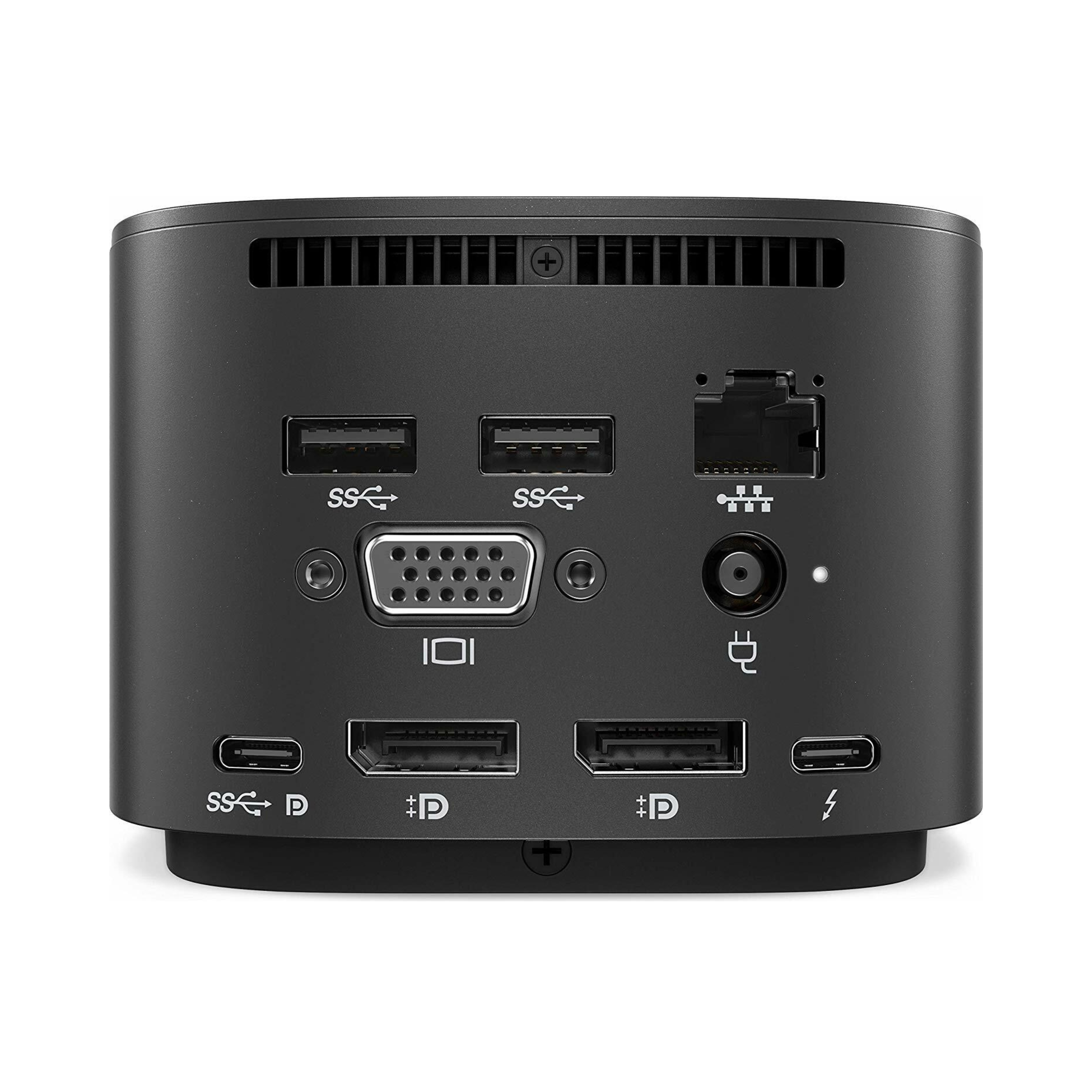 HP USB-C™ Docking Station G2 Fonte de alimentação 120W | USB-C| USB-A | VGA | DisplayPort™ | Ethernet | Ethernet | Thunderbolt™ 3