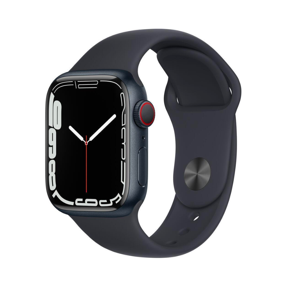 Apple Watch Series 7 (GPS+Cellular, 45mm) - Meia-Noite com bracelete desportiva Meia-Noite