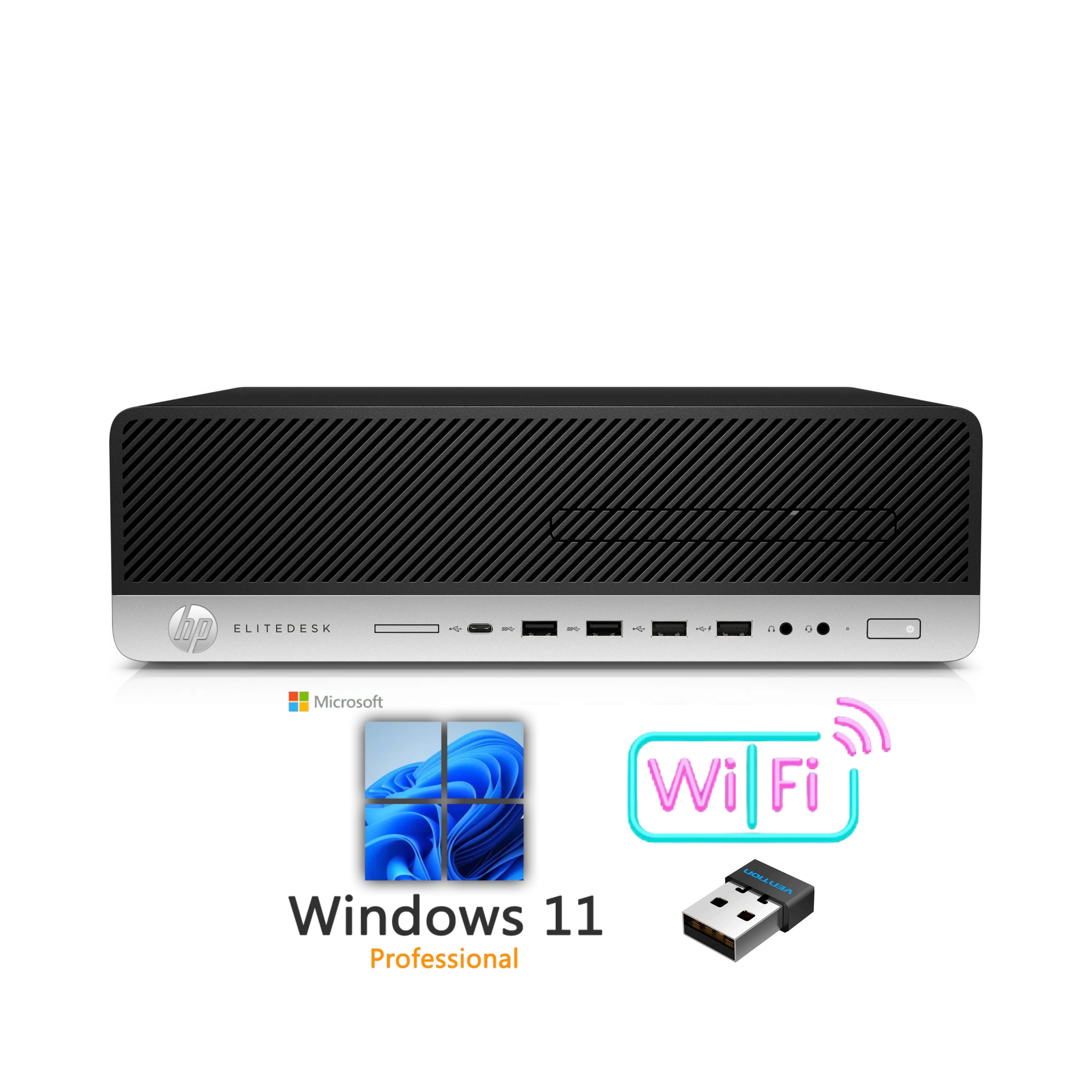 HP EliteDesk 800 G4 SFF i5 (8500T) 8GB RAM 256GB SSD Wi-Fi Windows 11 Pro