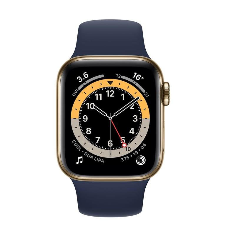 <tc>Apple Watch</tc> (Serie 6) 2020 GPS + Cellular 40 - Acero inoxidable dorado - Correa deportiva azul intenso