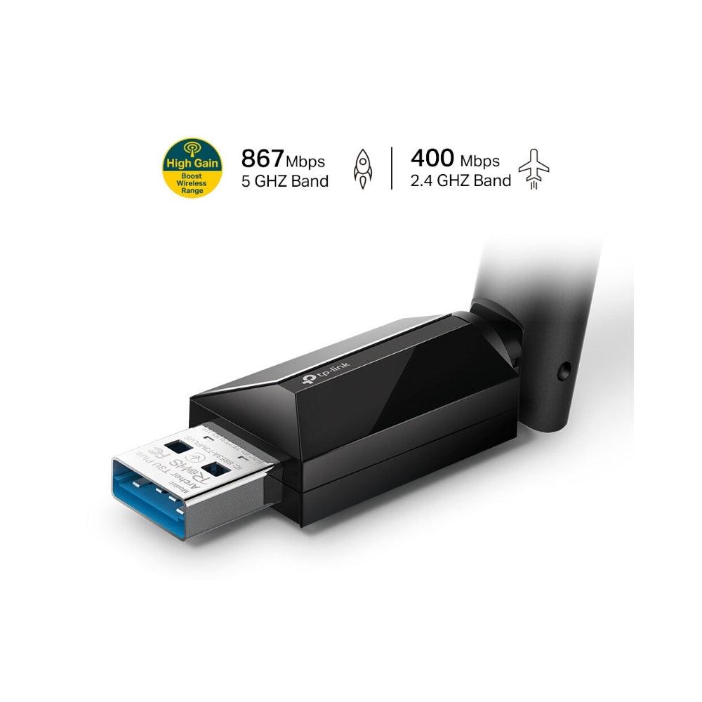 Adaptador USB inalámbrico de doble banda AC1300 de alta ganancia